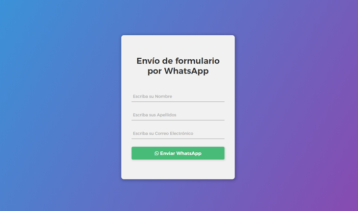 Enviar formulario de contacto a trav&eacute;s de WhastApp